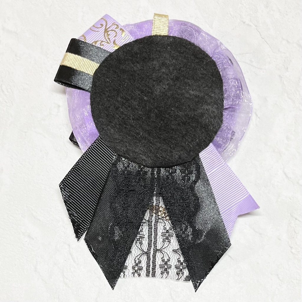 トレカケースデコB8 & 痛ロゼット57mm 薄紫×黒