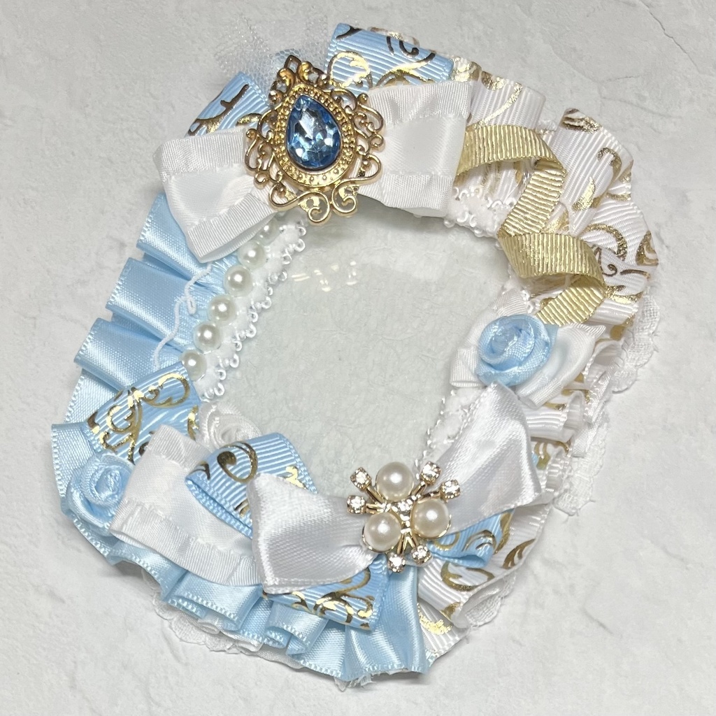 トレカケースデコ B8 水色×白