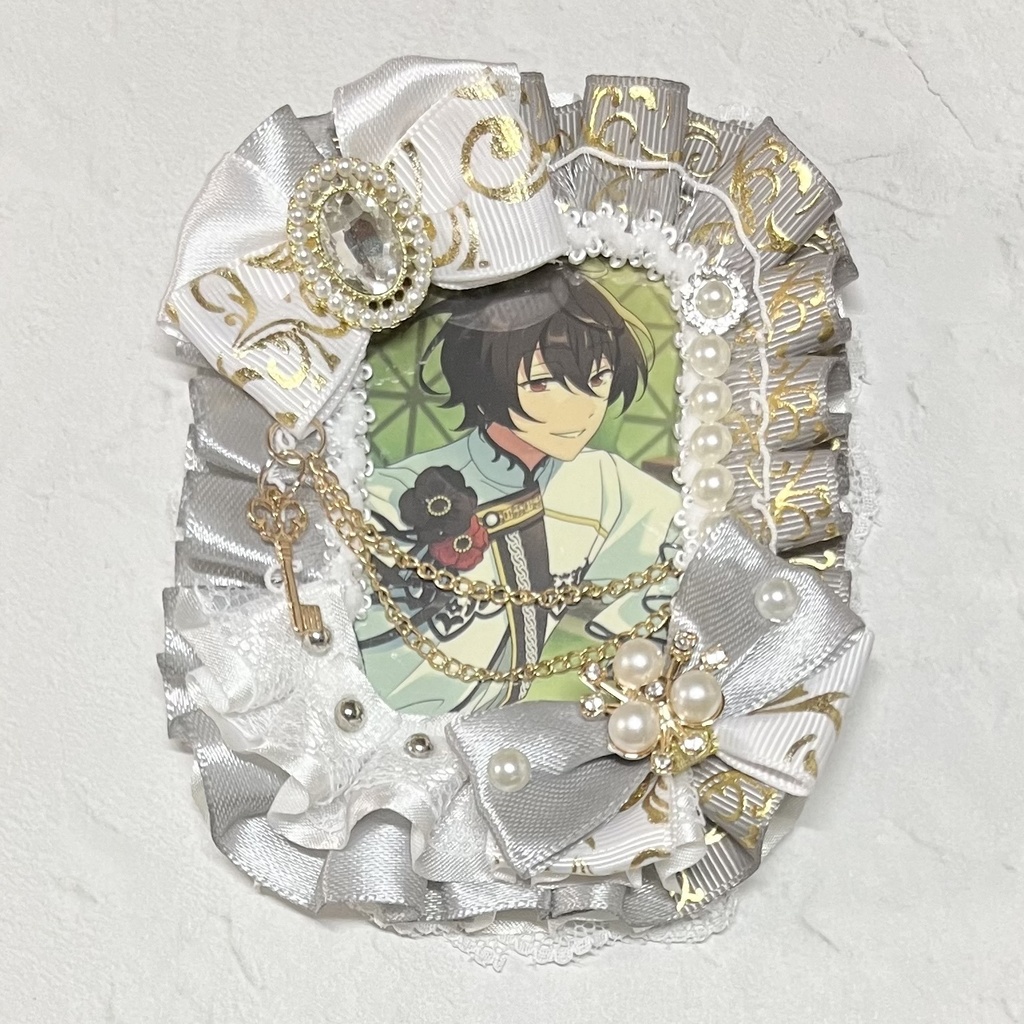 トレカケースデコ B8 灰色×白