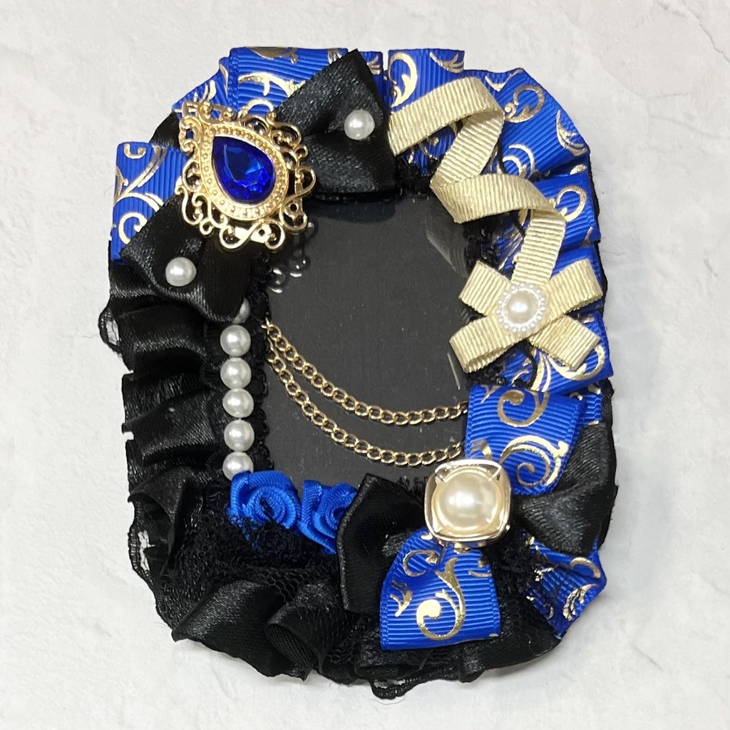 トレカケースデコB8 & 痛ロゼット57mm 青×黒