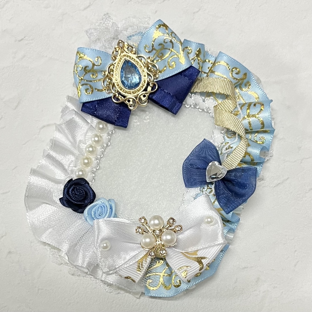 トレカケースデコ B8 水色×白×紺色