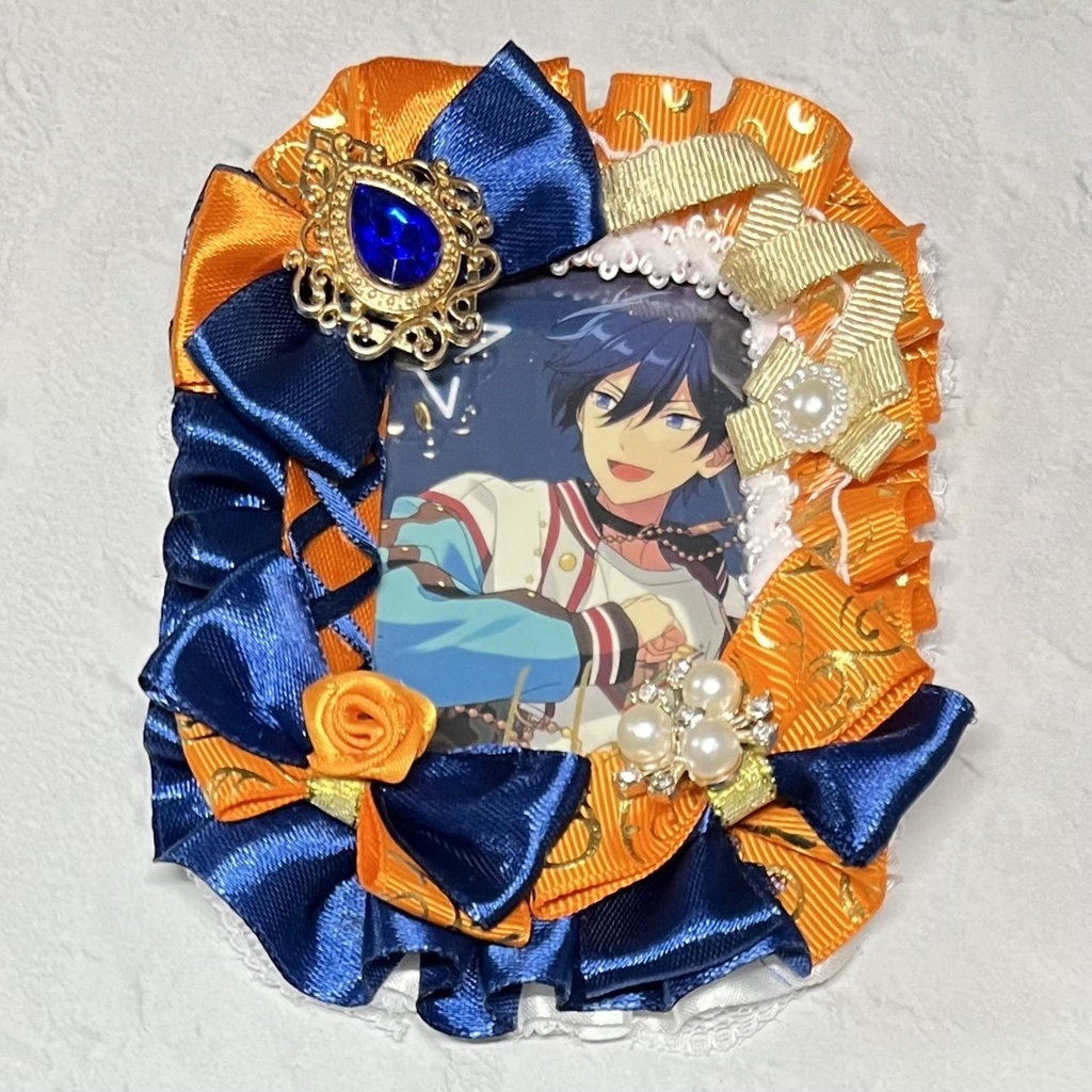 トレカケースデコ B8 青×オレンジ