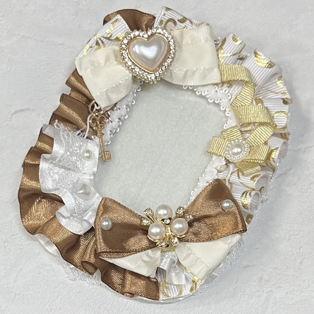 トレカケースデコ B8 茶色×白×クリーム色