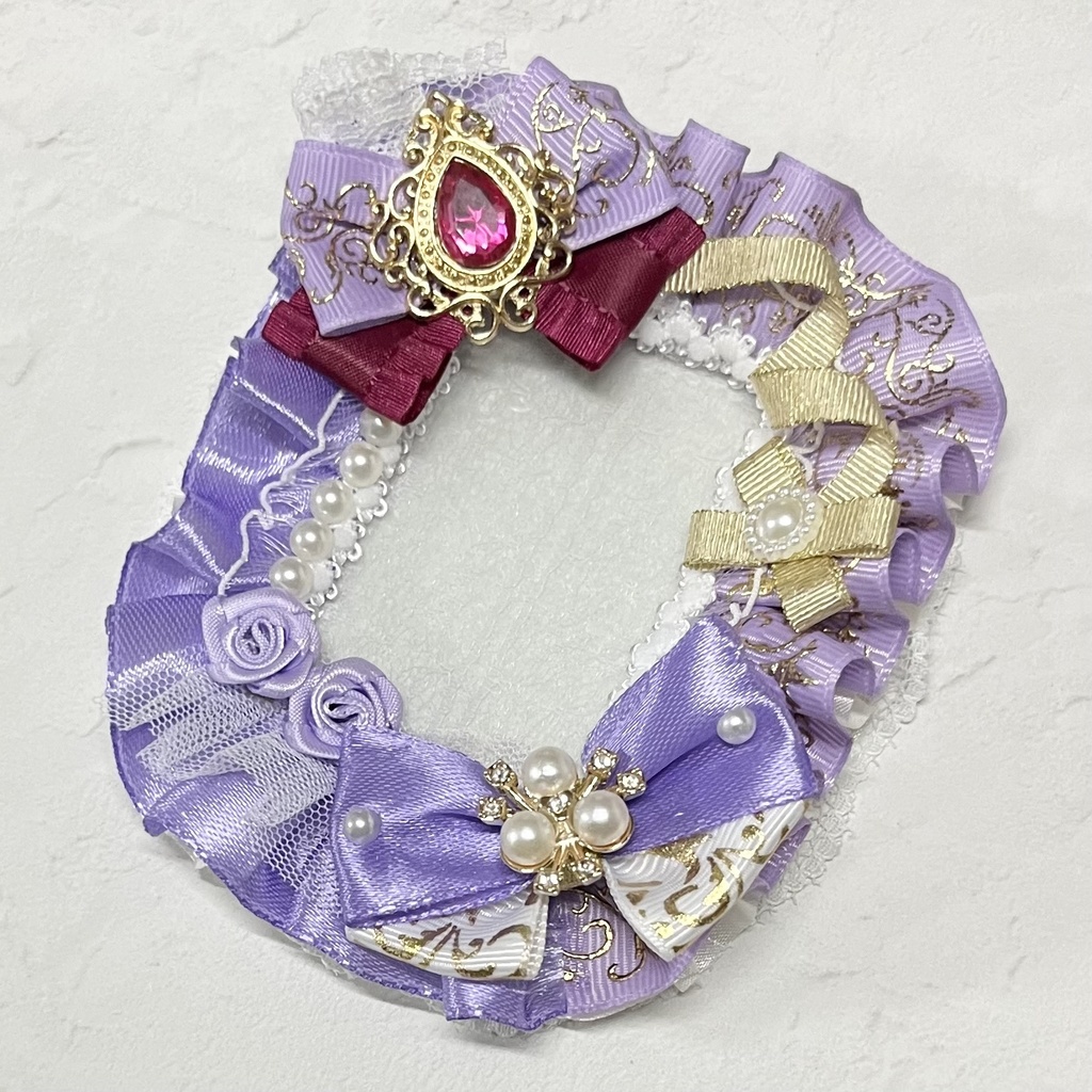 トレカケースデコ B8 薄紫×白×赤紫