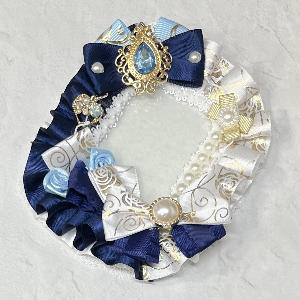 トレカケースデコ 白×紺×水色