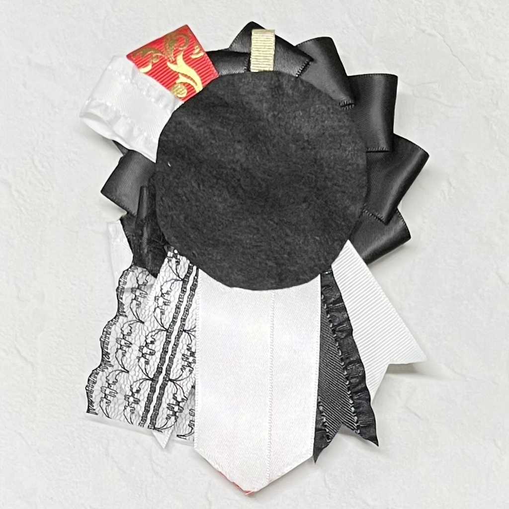 痛ロゼット 57mm 黒×白×赤