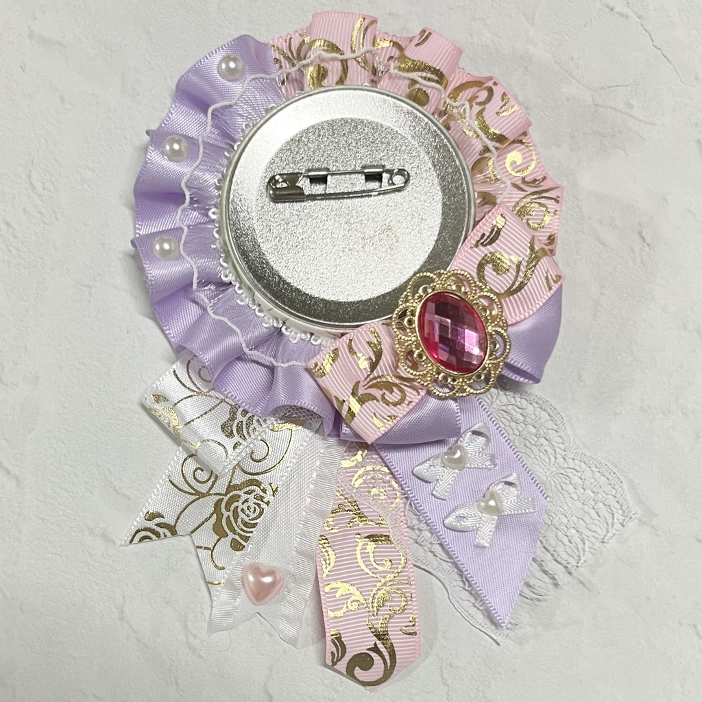 痛ロゼット 57mm 薄ピンク×薄紫×白