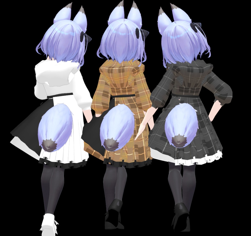 【幽狐族のお姉様/桔梗】アシンメトリースカート + パーカー コーデ