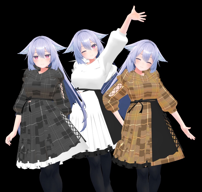 【幽狐族のお姉様/桔梗】アシンメトリースカート + パーカー コーデ