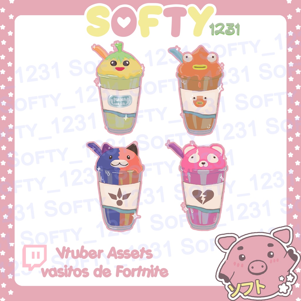 Vtuber Asset Cute Fortnite Drinks
