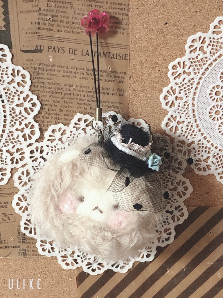 くまさん貴婦人ストラップ