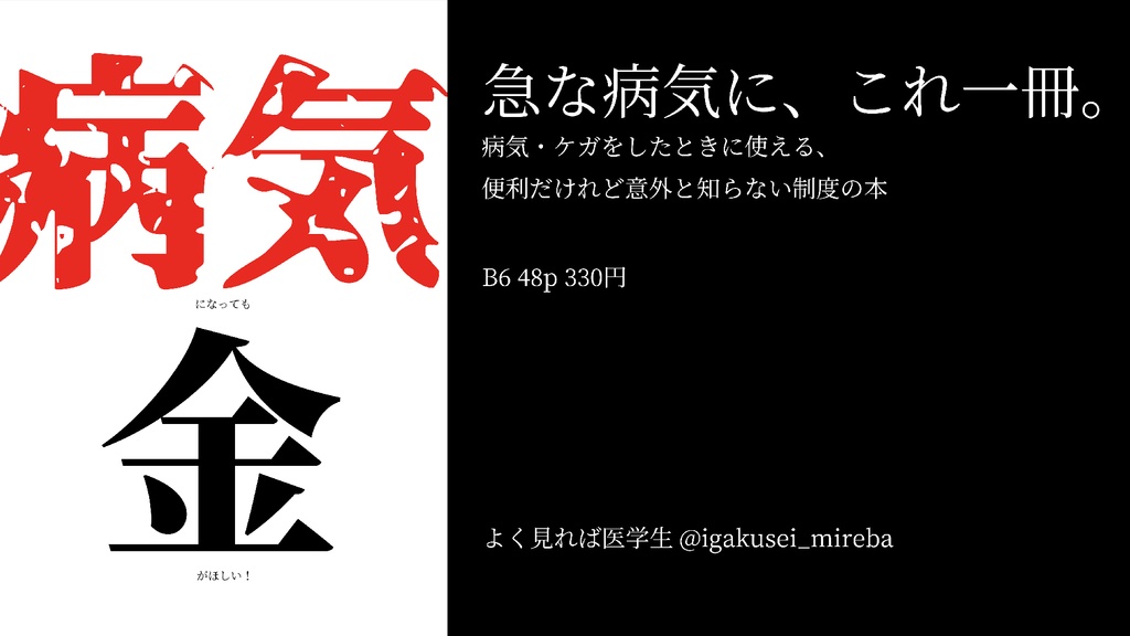 病気になっても金がほしい！（通常配送）