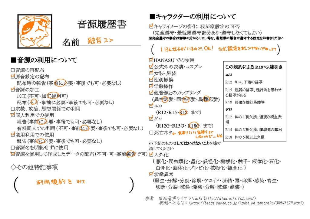 【UTAU音源】融音スゞ 単独音