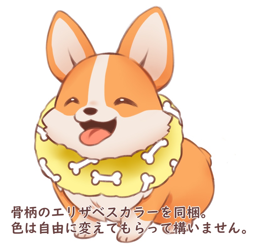 コーギーの立ち絵【表情全16種(尻尾の有無)+エリザベスカラー】