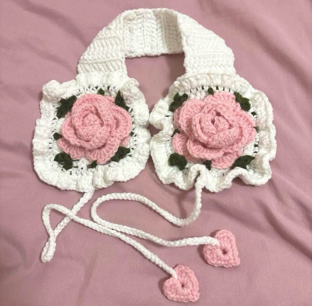 ゆめのなか ‪‪❤︎‬ ぴんくの薔薇のヘッドドレス イヤーマフ