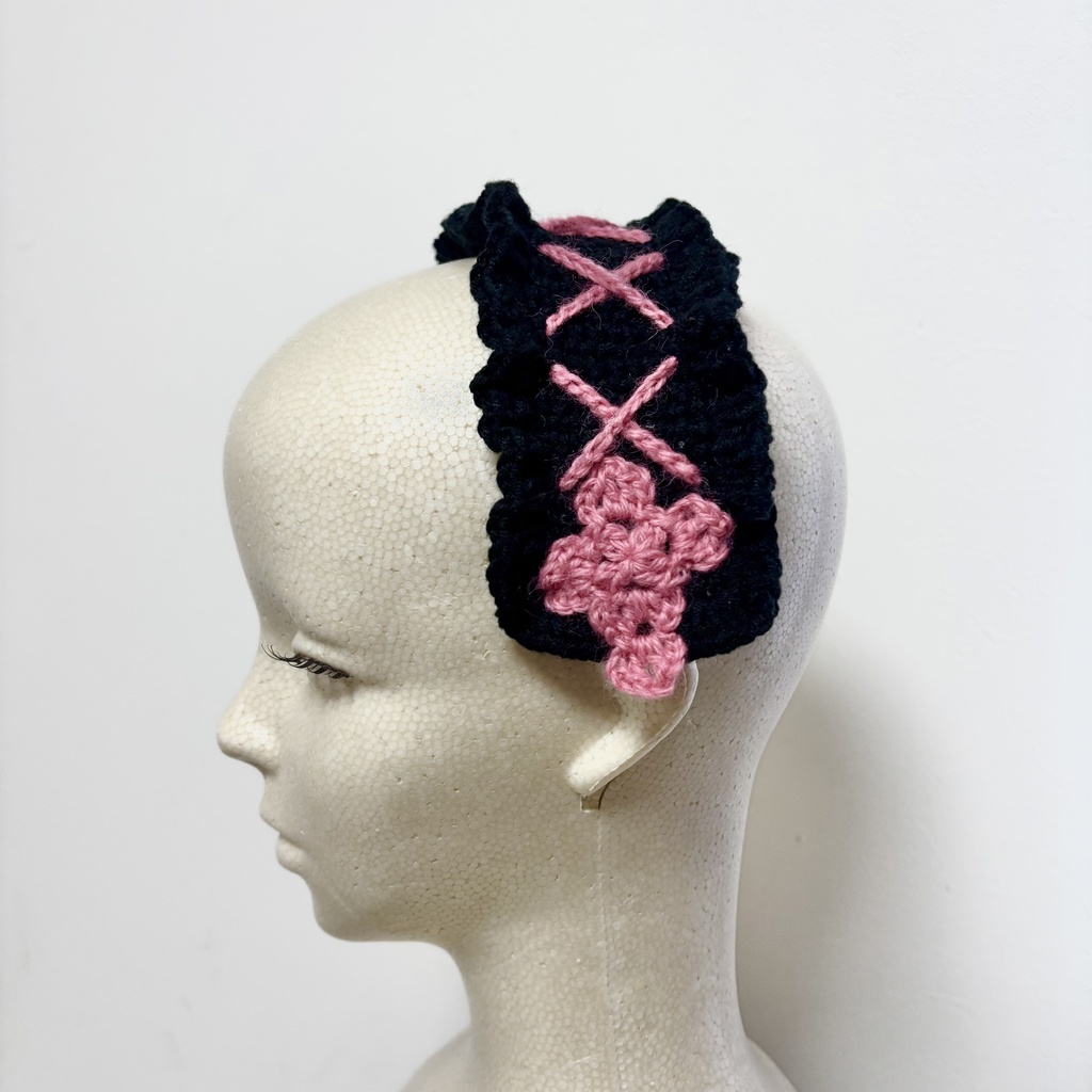 ゆめのなか 十字架モチーフ編み上げヘッドドレス