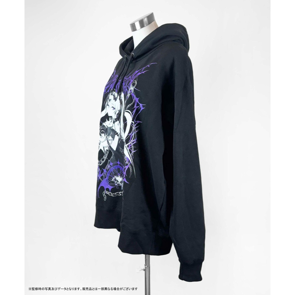 rurudoイラストパーカー 黒