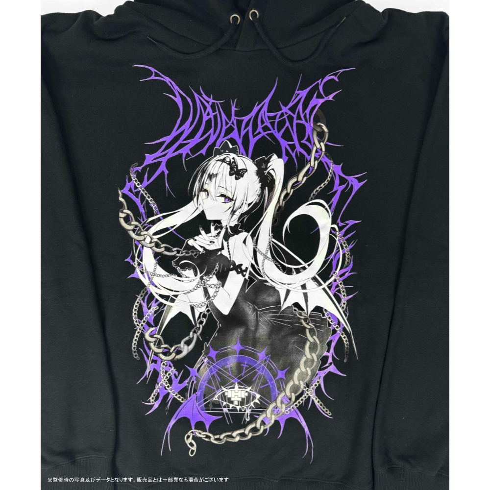 rurudoイラストパーカー 黒