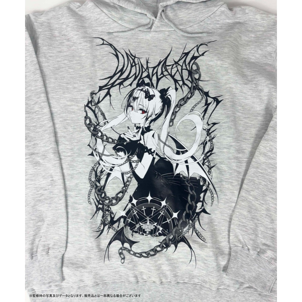 rurudoイラストパーカー グレー