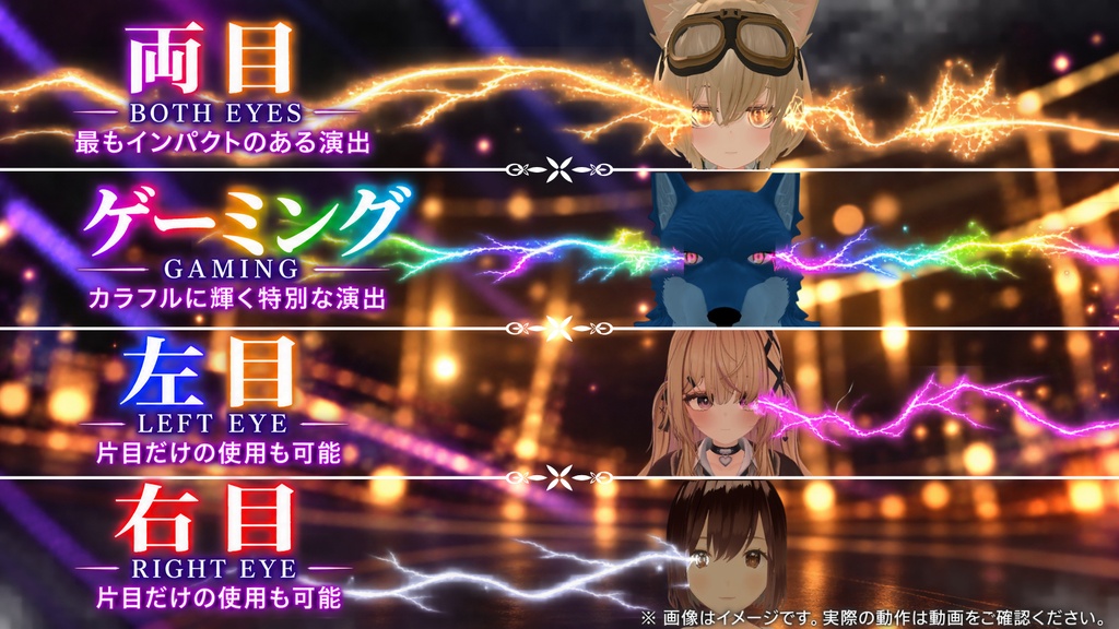 【発売記念50%OFF】ZONE EYE|目から稲妻・眼光エフェクト!【VRChat / Unity】