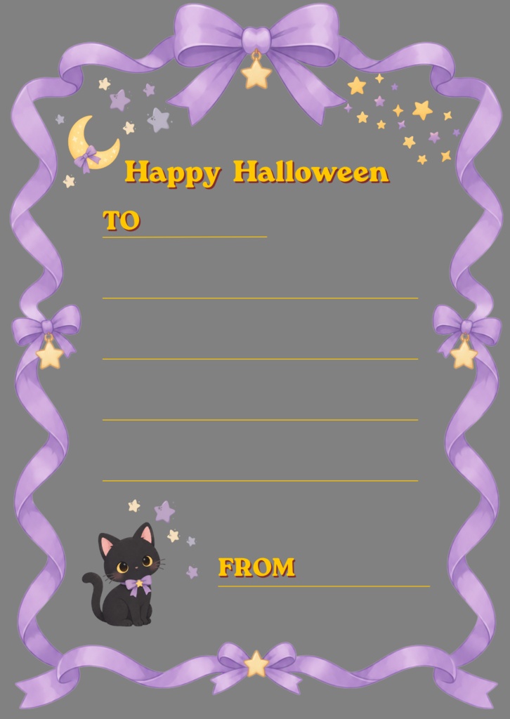 ハロウィンのプレゼントに添える|黒猫・キャンディ・ポーションのギフトカード3種