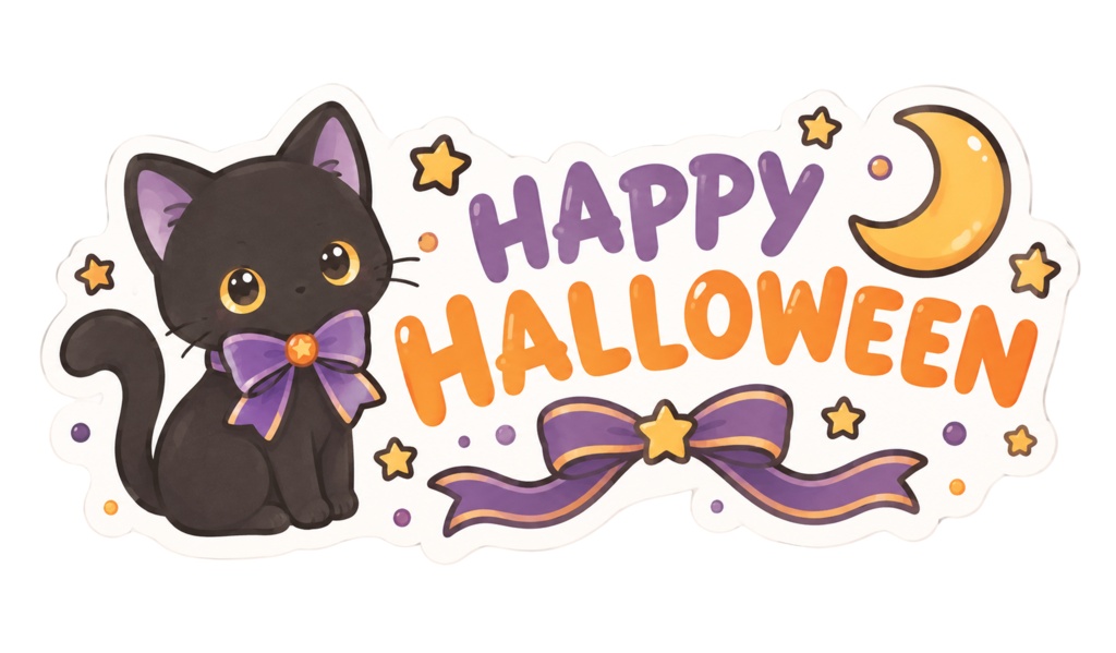 ハロウィンギフトステッカー「HAPPY HALLOWEEN&Trick or Treat!」