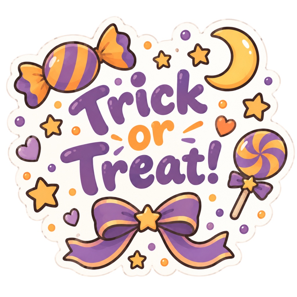 ハロウィンギフトステッカー「HAPPY HALLOWEEN&Trick or Treat!」