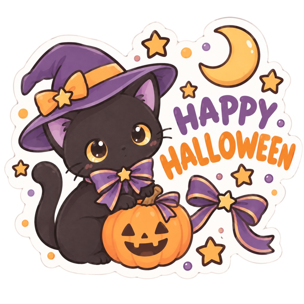 ハロウィンギフトステッカー「HAPPY HALLOWEEN&Trick or Treat!」