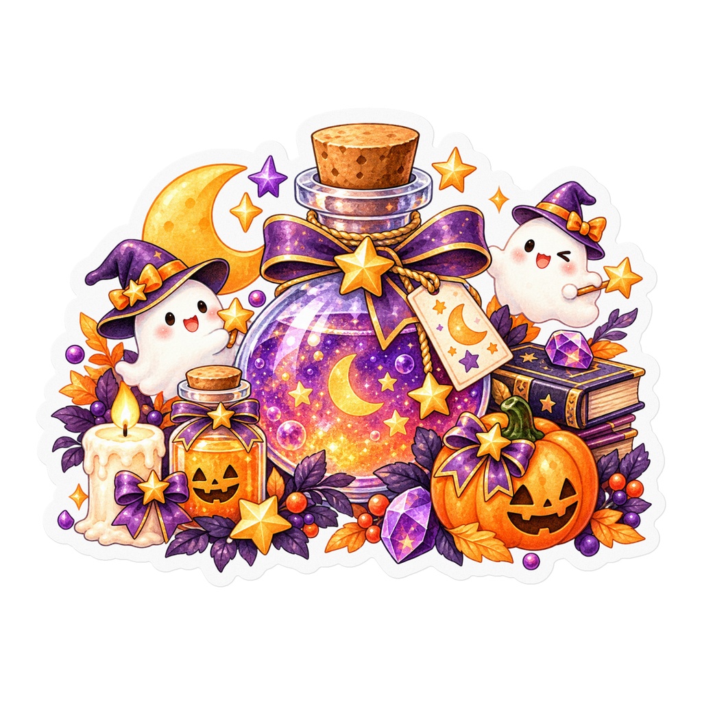 ちいさな魔法のハロウィン🎃✨　　　　　　　　　　ポーション水彩ステッカー