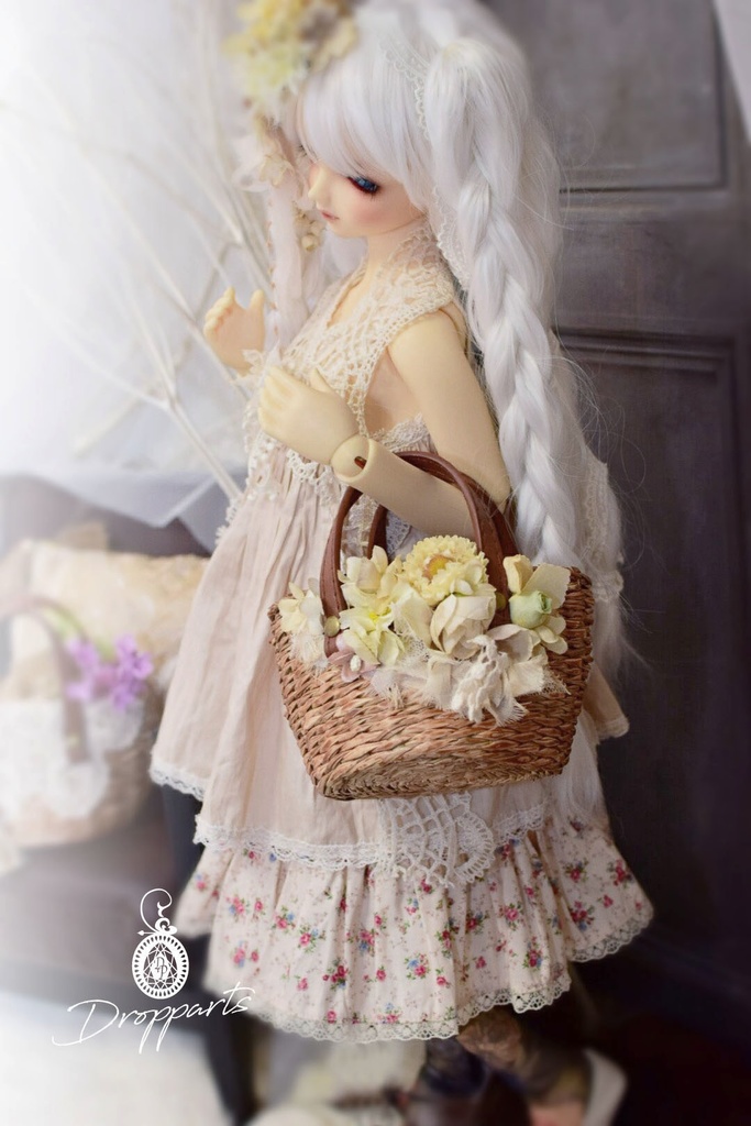 【ドール】花のかごバッグ《マルシェサイズ》