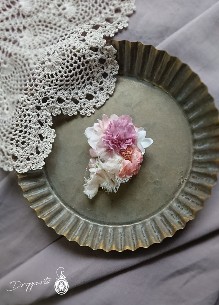 【ドールサイズ】ヘッドドレス《淡紅》Sサイズ