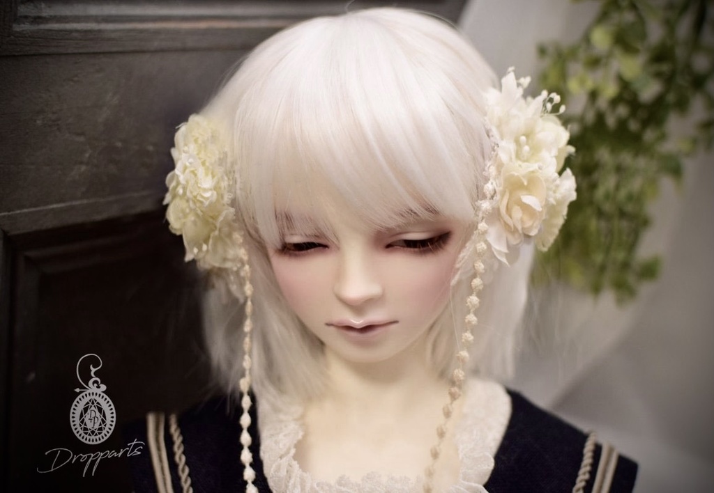 【ドールサイズ】ツインヘッドドレス《雫》