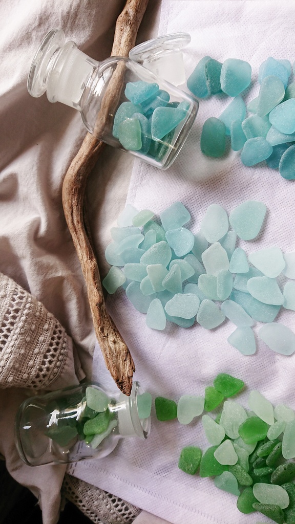 【ドールサイズ】花冠「海辺硝子」青