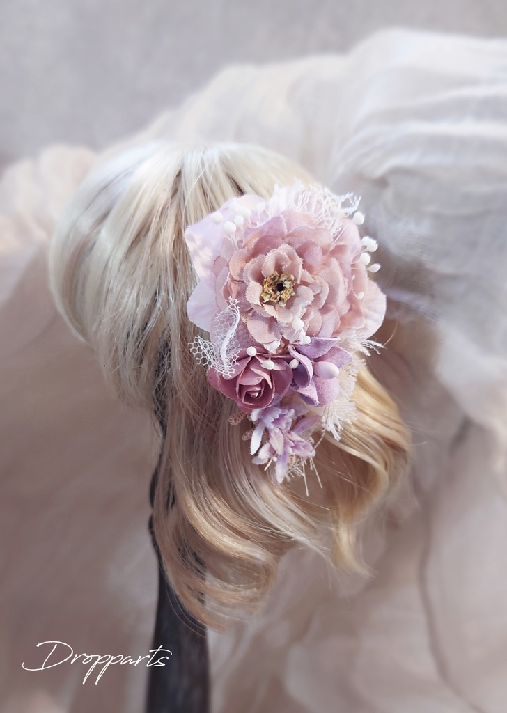 【ドール】小さな花冠とヘッドドレスのセット