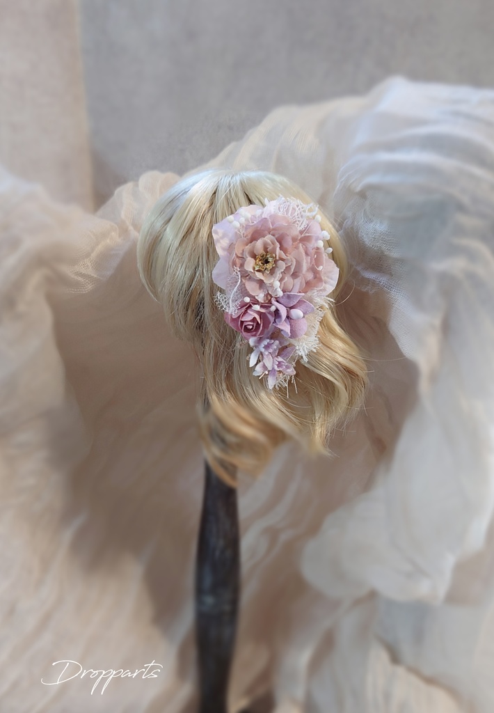 【ドール】小さな花冠とヘッドドレスのセット