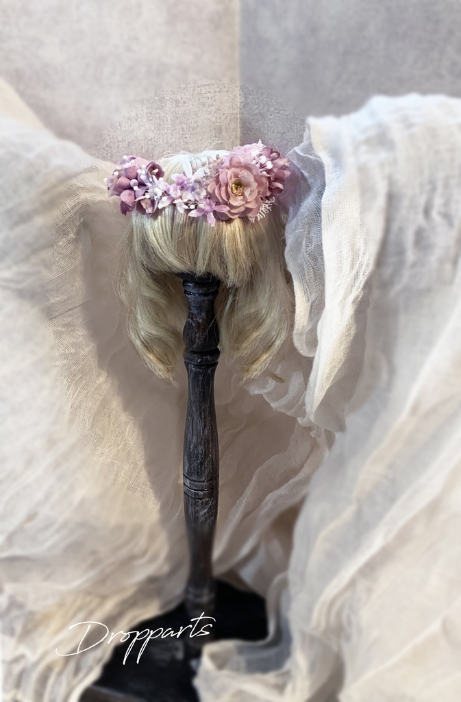 【ドール】小さな花冠とヘッドドレスのセット