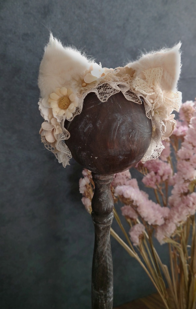 【ドールサイズ】猫耳カチューシャとチェーンの腰飾りのセット