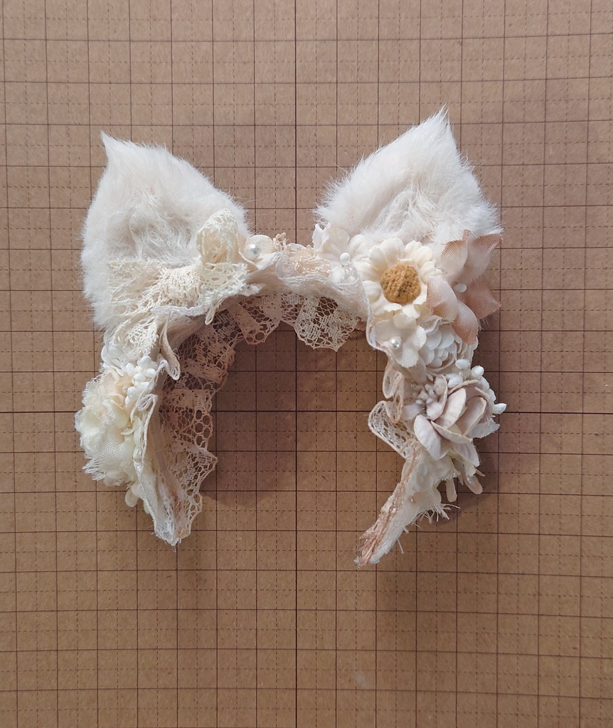 【ドールサイズ】猫耳カチューシャとチェーンの腰飾りのセット