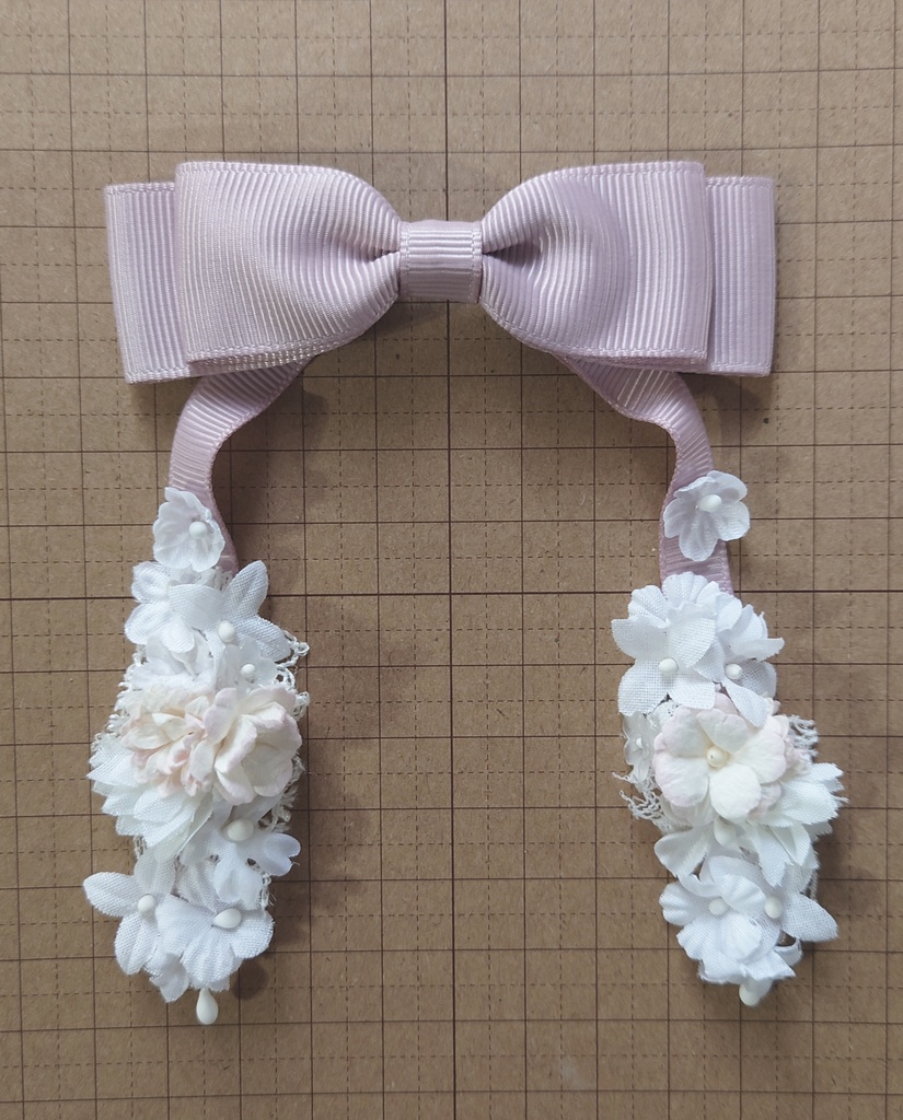 【ドールサイズ】ピンクのロップイヤーリボンとスープルのセット