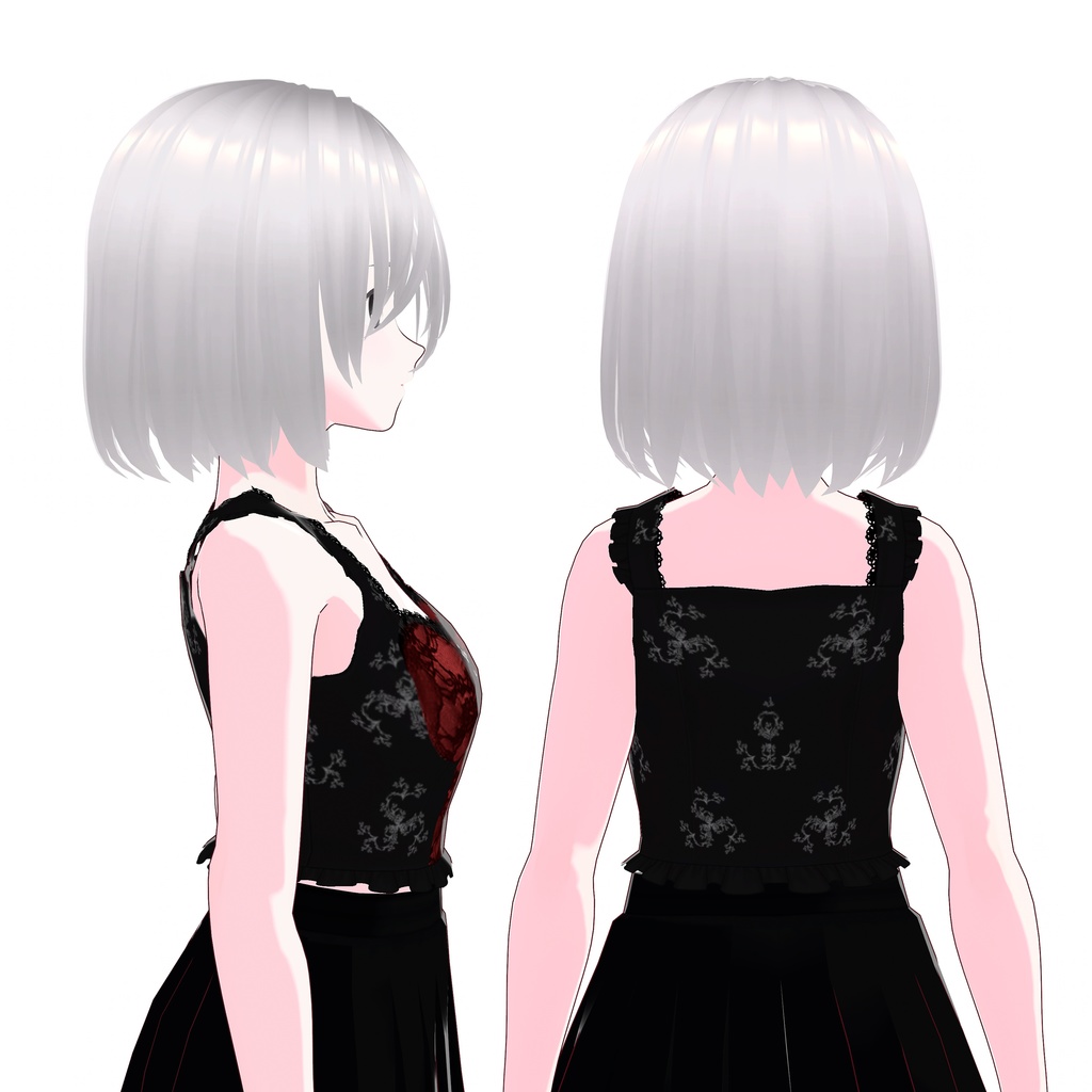 【VRoid用】gothic lace top (2 colors)