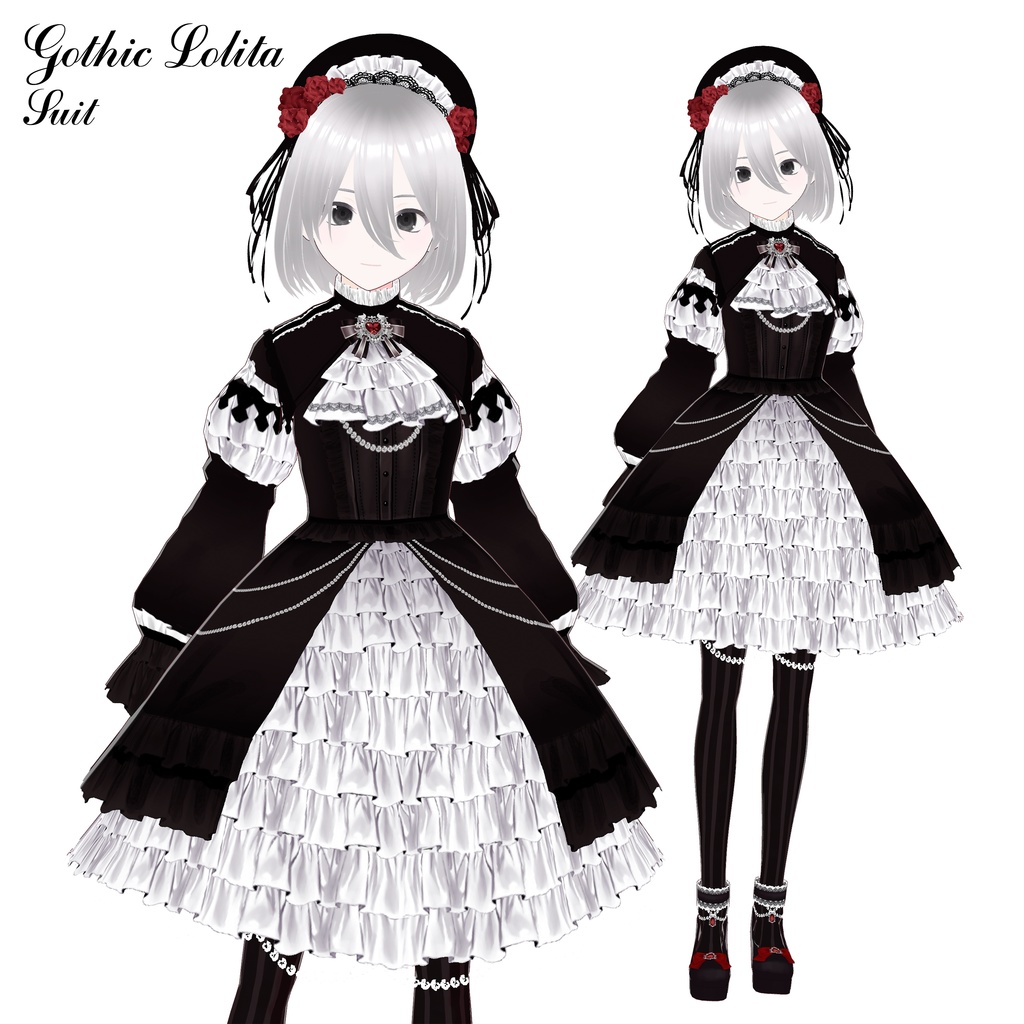 【VRoid衣装】ゴスロリ gothic lolita suit