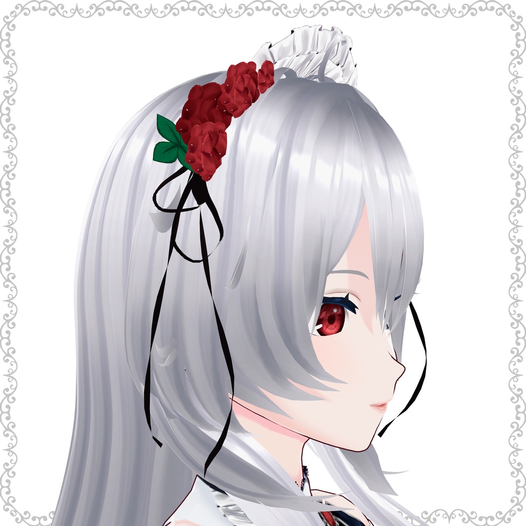 【VRoidモデル】メイドちゃん (Rose lolita maid)