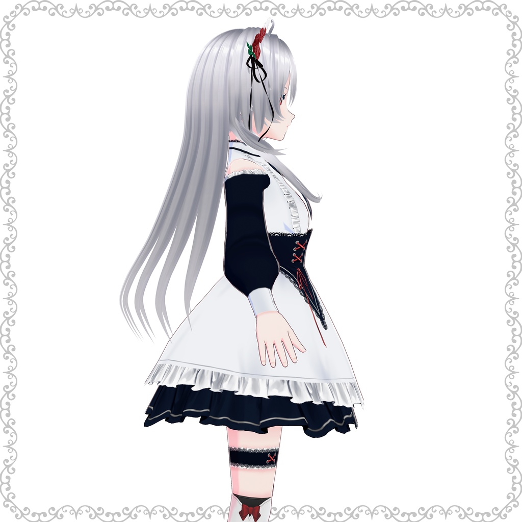 【VRoidモデル】メイドちゃん (Rose lolita maid)