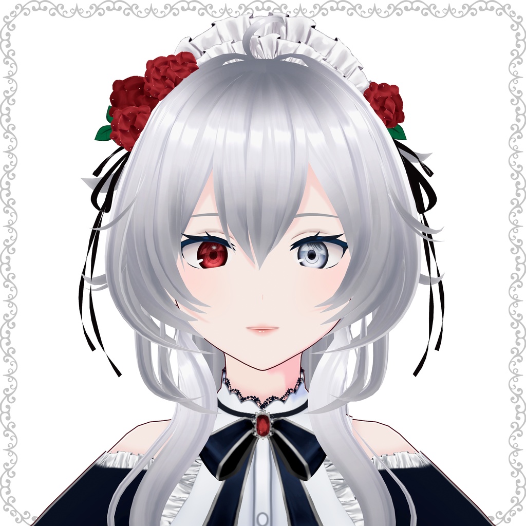 【VRoidモデル】メイドちゃん (Rose lolita maid)