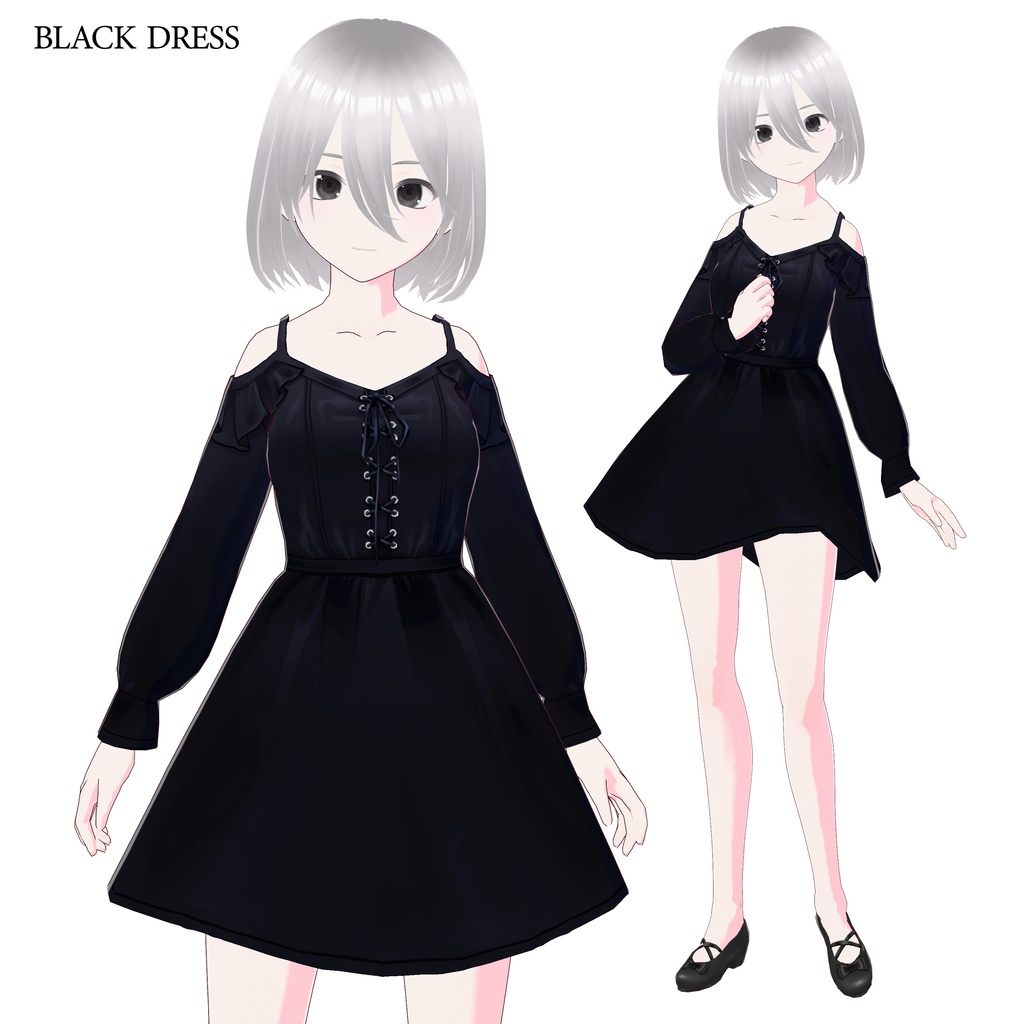 【VRoid用】黒いドレス (black dress)