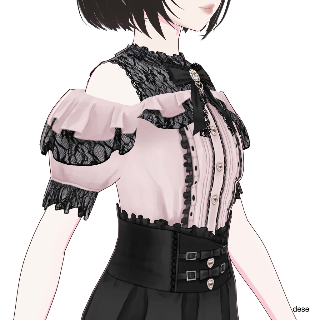 【VRoid衣装】ブラウス(jirai kei blouse)