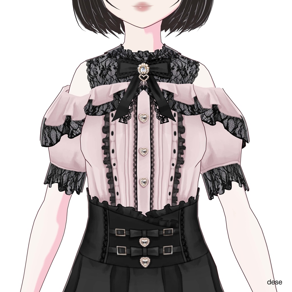 【VRoid衣装】ブラウス(jirai kei blouse)