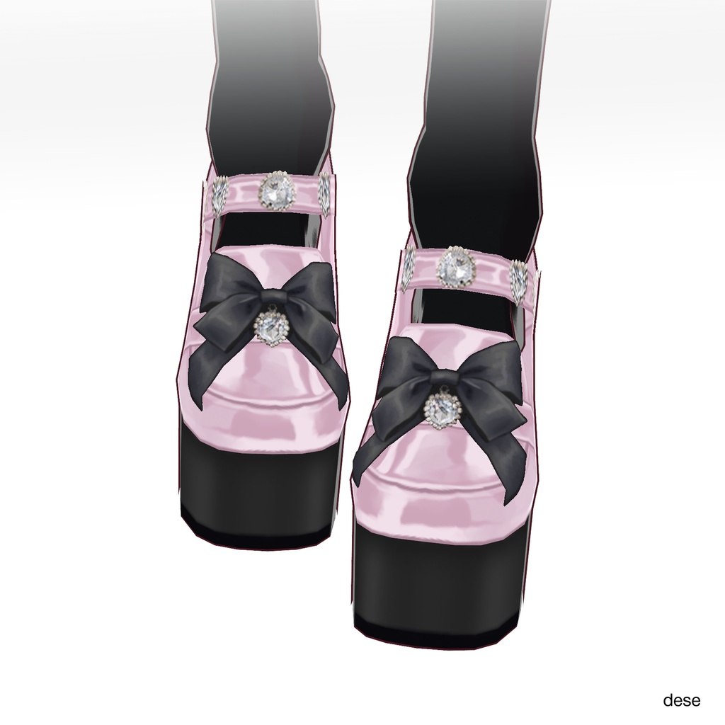 【VRoid靴】 bijou ribbon loafer/jirai kei