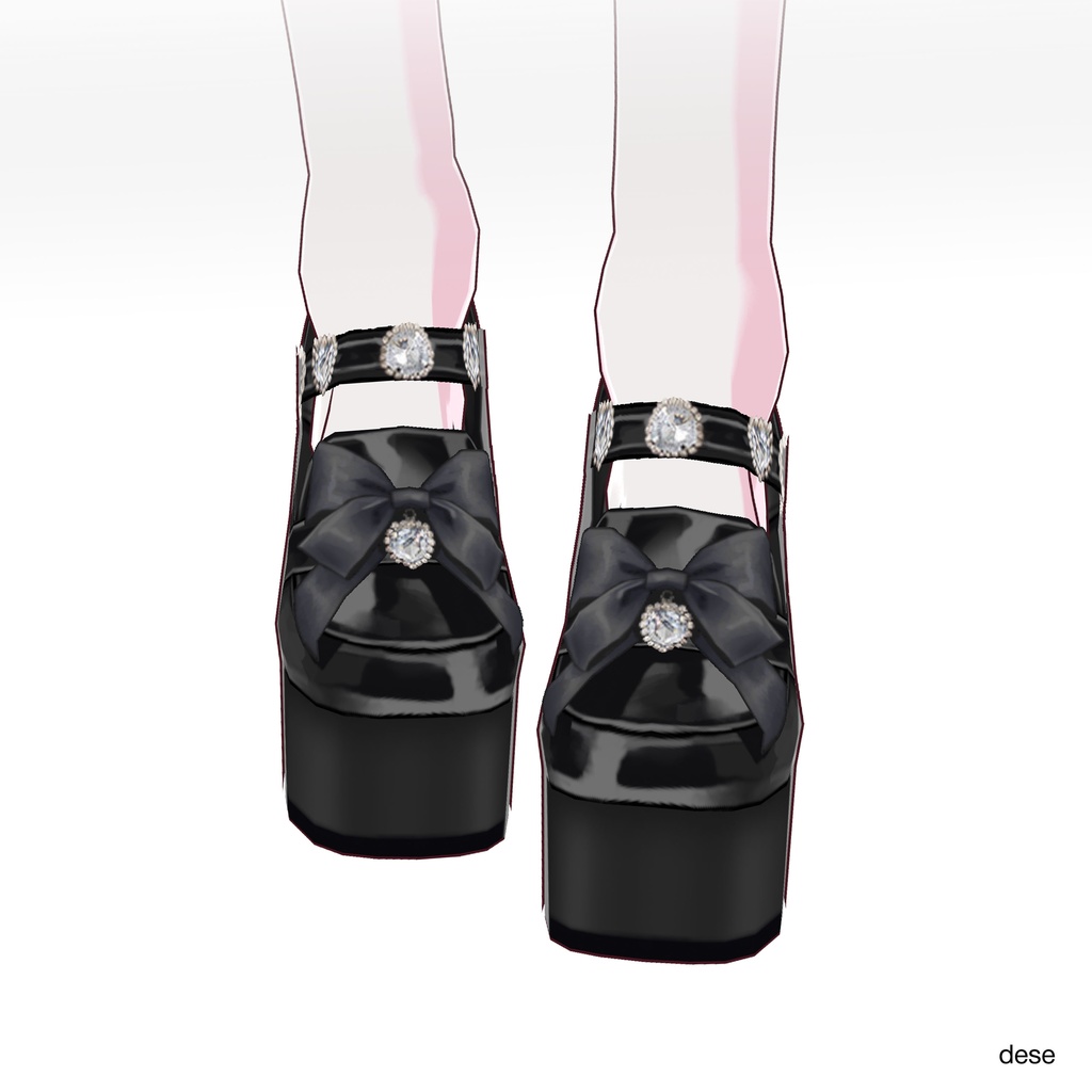 【VRoid靴】 bijou ribbon loafer/jirai kei