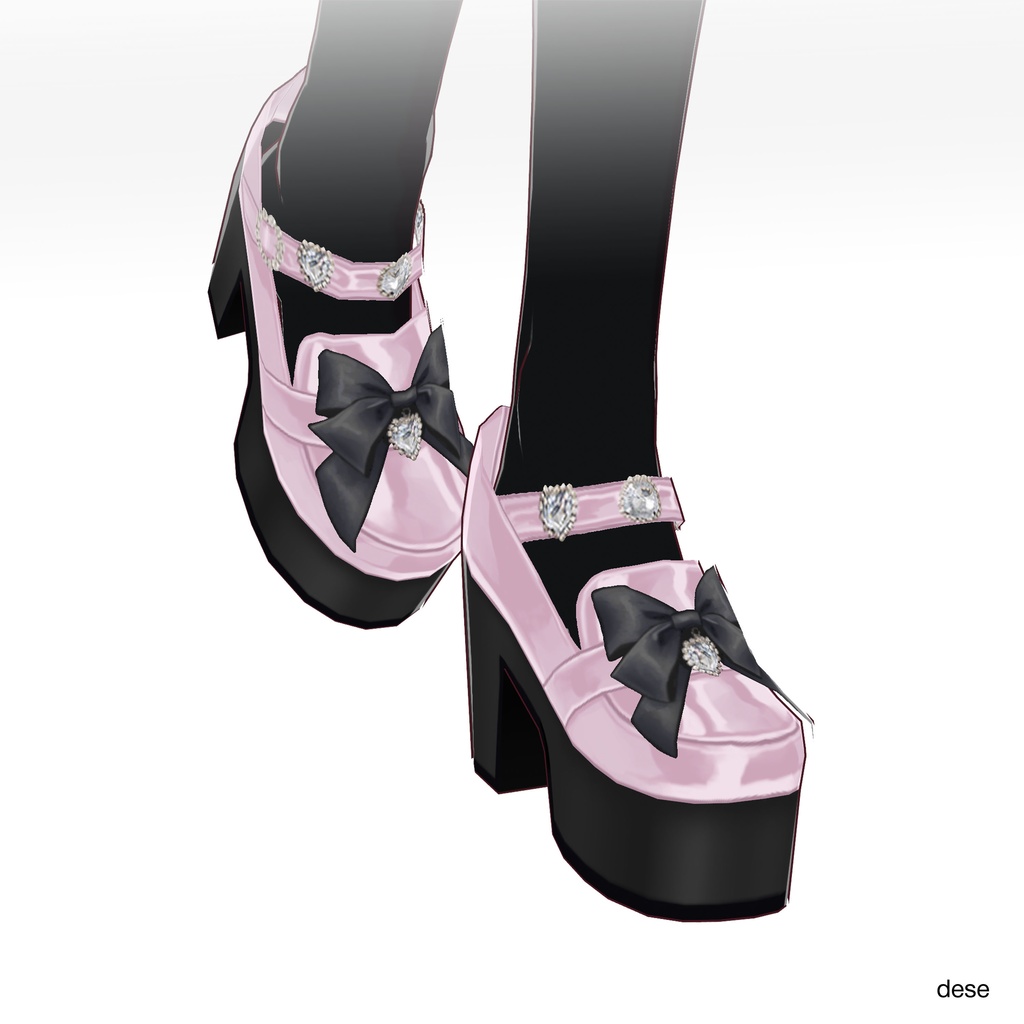 【VRoid靴】 bijou ribbon loafer/jirai kei